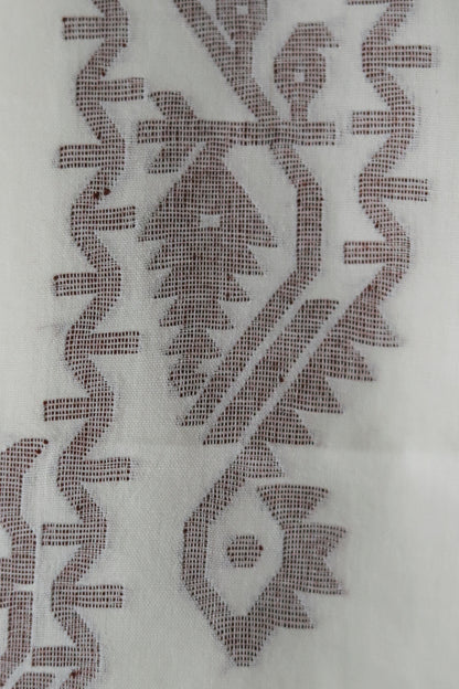 Handwoven Bengal Cotton Kurta/ Kurti Unstitched Fabric in Jamdani Weave