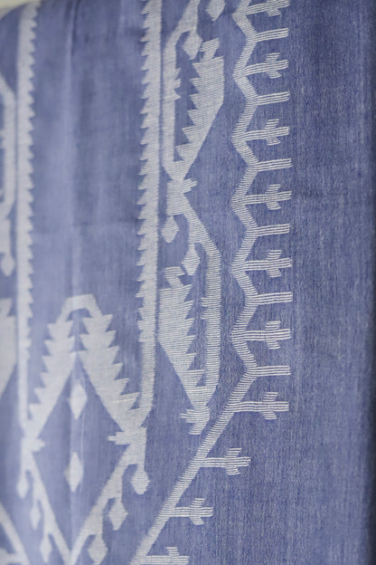 Handwoven Bengal Cotton Kurta/ Kurti Unstitched Fabric in Jamdani Weave