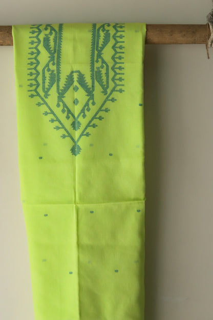 Handwoven Bengal Cotton Kurta/ Kurti Unstitched Fabric in Jamdani Weave