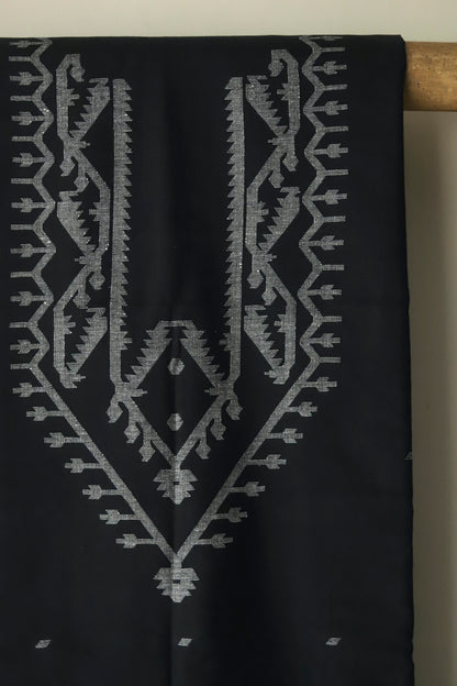 Handwoven Bengal Cotton Kurta/ Kurti Unstitched Fabric in Jamdani Weave