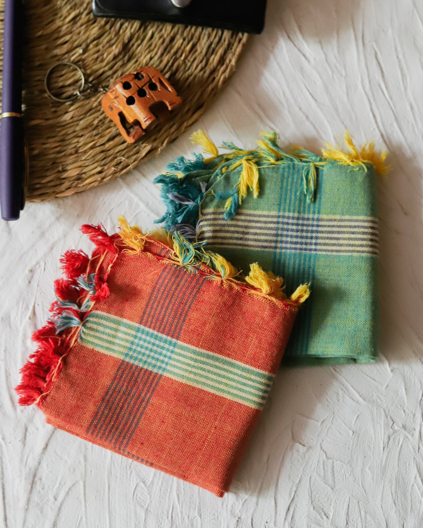 Handwoven Bengal Handkerchief/ Rumal (Pack of 2)
