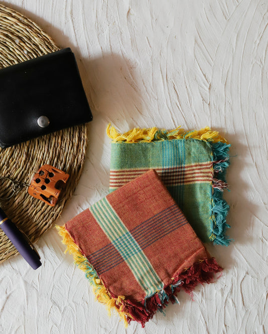 Handwoven Bengal Handkerchief/ Rumal (Pack of 2)