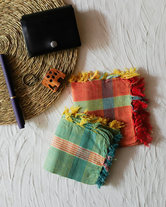 Handwoven Bengal Handkerchief/ Rumal (Pack of 2)