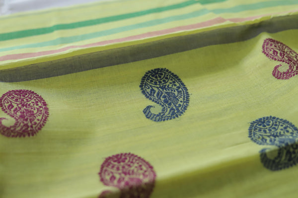 Handwoven Bengal Tant Saree (Tangail Saree)