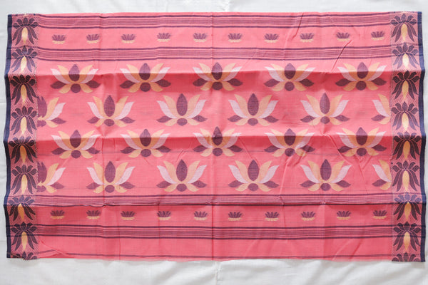 Handwoven Bengal Tant Saree (Tangail Saree)