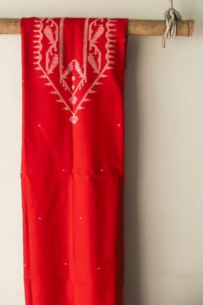Handwoven Bengal Cotton Kurta/ Kurti Unstitched Fabric in Jamdani Weave