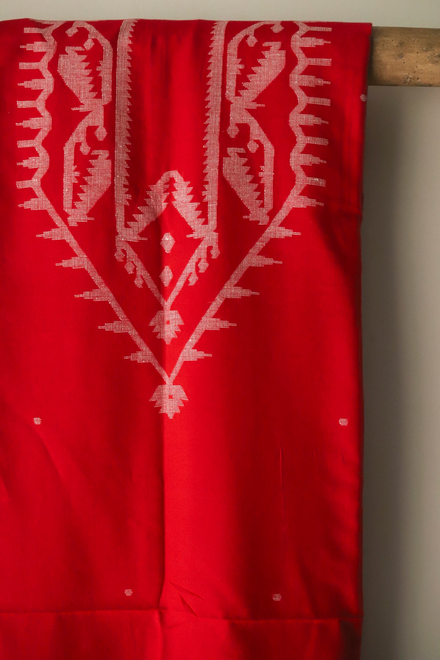 Handwoven Bengal Cotton Kurta/ Kurti Unstitched Fabric in Jamdani Weave