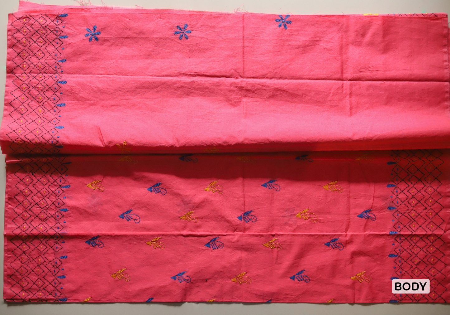 Bengal Hand Embroidery Kantha Stitch Saree