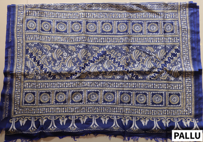 Bengal Hand Embroidery Kantha Stitch Silk Saree
