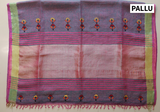 Handwoven Bengal Linen Saree