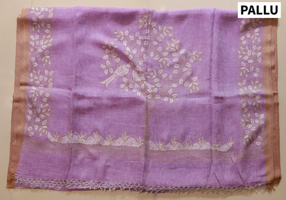 Handwoven Bengal Linen Saree