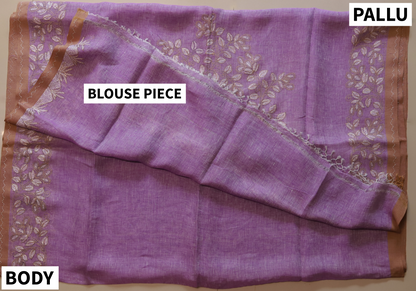 Handwoven Bengal Linen Saree