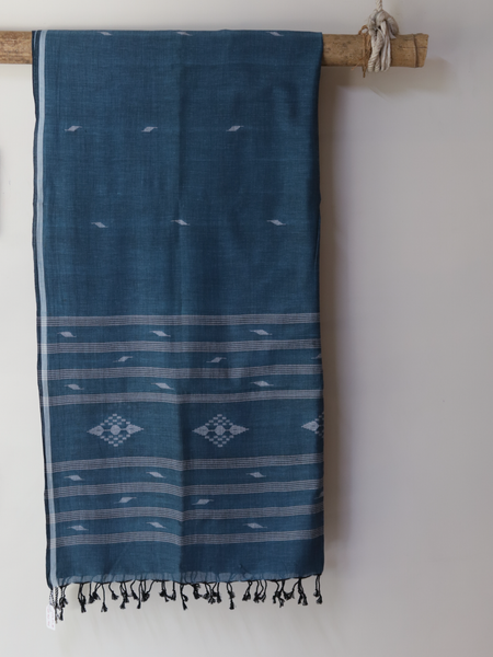 Handwoven Bengal Cotton Dupatta in Jamdani Weave