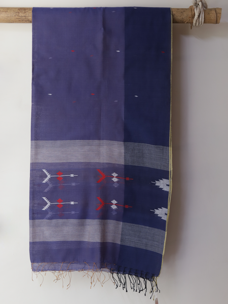 Handwoven Bengal Cotton Dupatta in Jamdani Weave