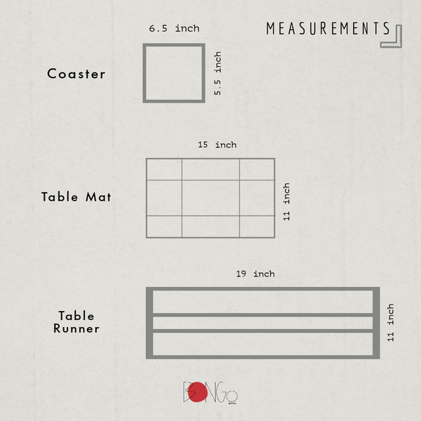 Set of Table Runner, Mats and Coasters