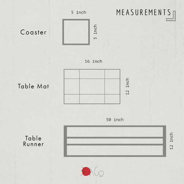 Set of Table Runner, Mats and Coasters