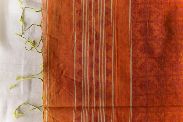 Handwoven Bengal Cotton Saree in Jamdani design