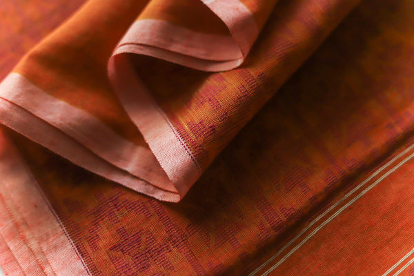 Handwoven Bengal Cotton Saree in Jamdani design