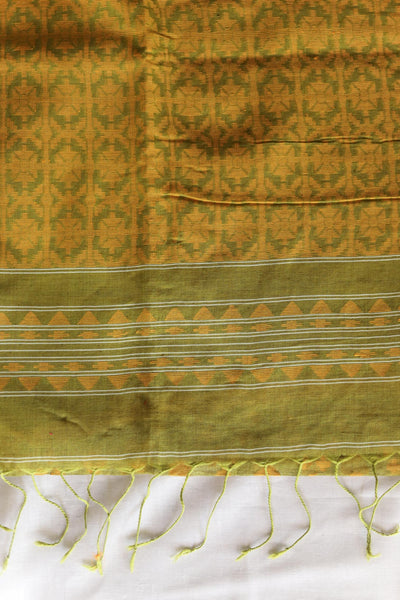 Handwoven Bengal Cotton Saree in Jamdani design