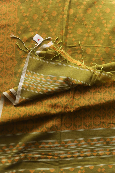 Handwoven Bengal Cotton Saree in Jamdani design