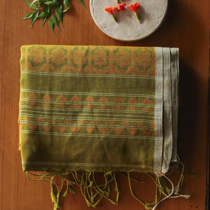 Handwoven Bengal Cotton Saree in Jamdani design