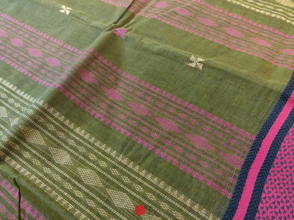 Handwoven Bengal Tant Saree (Tangail Saree)