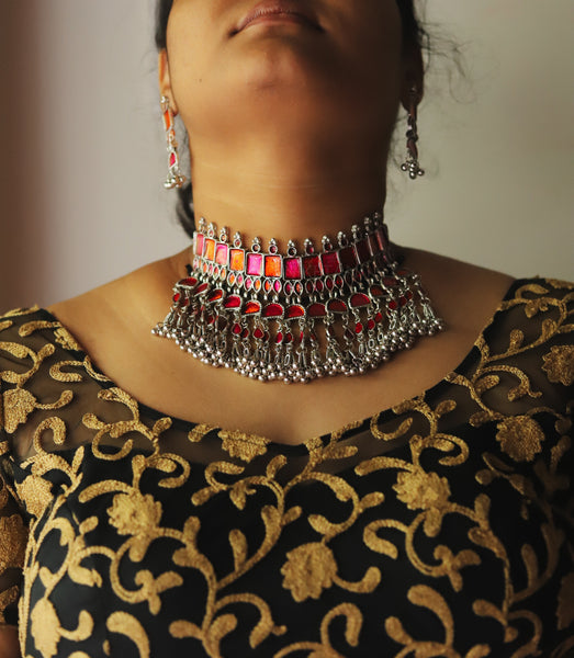 Chanak Oxidised Necklace Set