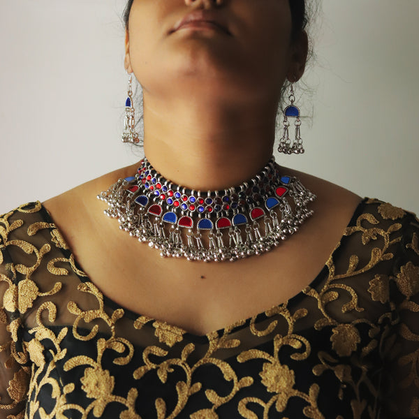 Chanak Oxidised Necklace Set