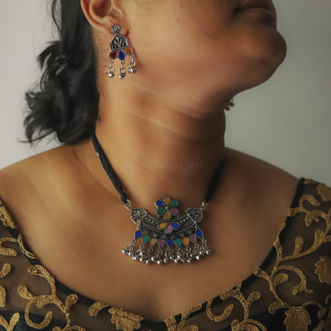 Chanak Oxidised Necklace Set