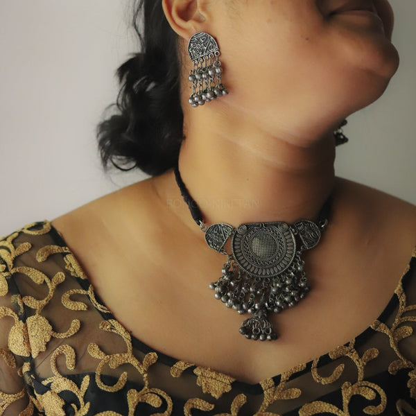 Chanak Oxidised Necklace Set