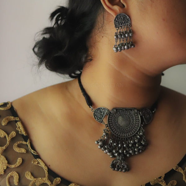 Chanak Oxidised Necklace Set