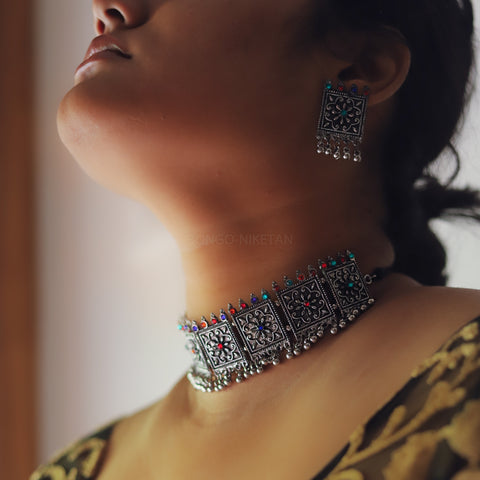 Chanak Oxidised Necklace Set