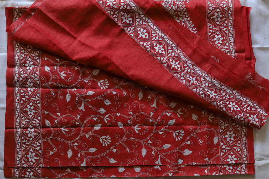 Multicolor Boutique Rupkatha Bengali Nakshi Kantha Stitch Silk Saree with  B. P at Rs 5999 in Kolkata